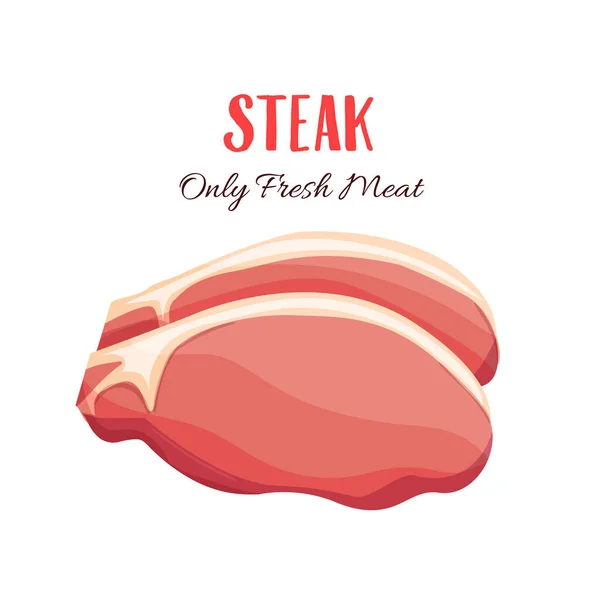 Steak Vector Illustration Cartoon Style Meat Product Design — Stock Vector