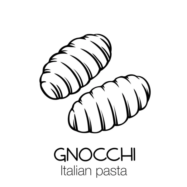 Icône contour des pâtes Gnocchi — Image vectorielle