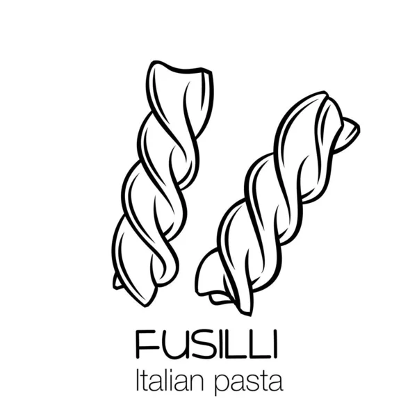 Fusilli icône contour des pâtes — Image vectorielle