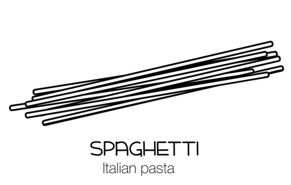 Spaghetti pâtes icône contour — Image vectorielle