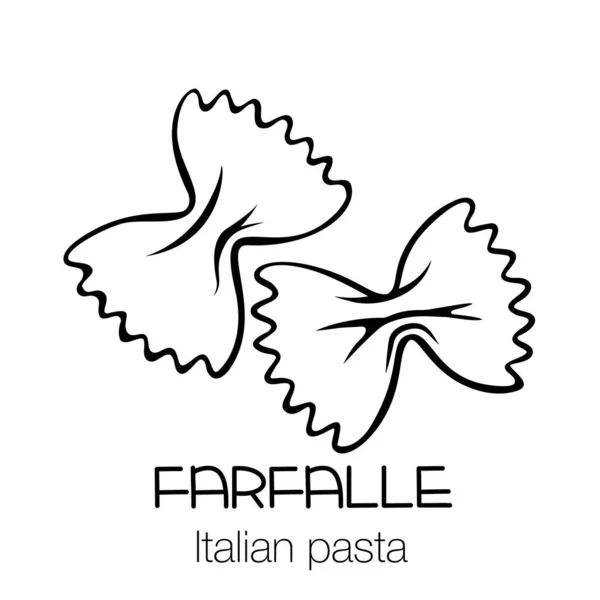 Farfalle pasta outline icon. — Stock Vector