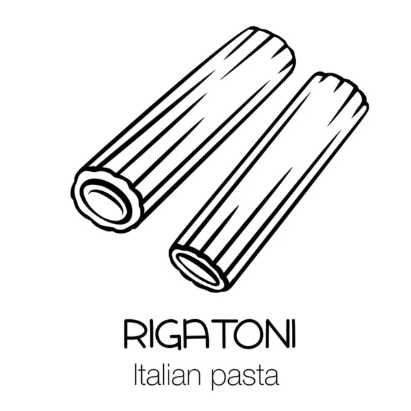 Rigatoni icône contour des pâtes — Image vectorielle