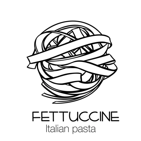 Icône de contour des pâtes Fettuccine — Image vectorielle