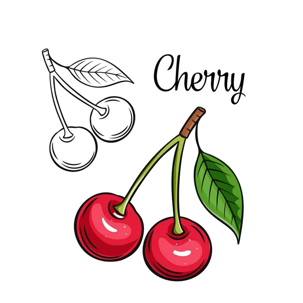 Cherry icona disegno vettoriale — Vettoriale Stock
