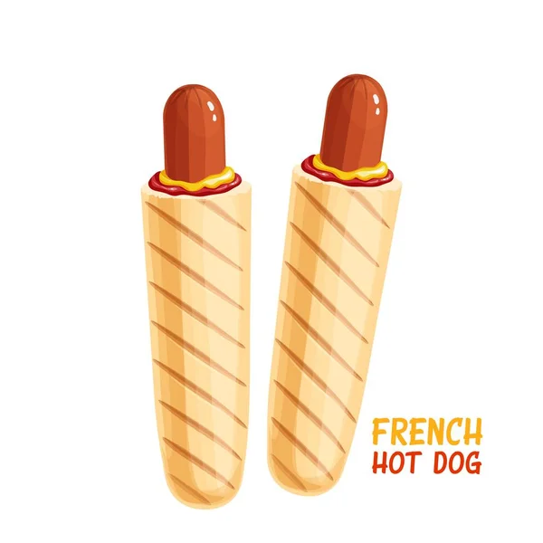 Hot dog Perancis - Stok Vektor