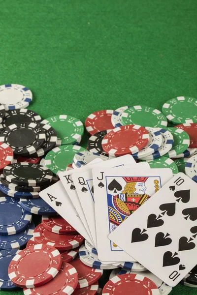 Layout Modelo Banner Poker Para Casino Online Mesa Verde — Fotografia de Stock