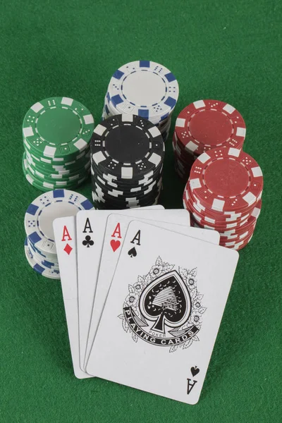 Layout Del Modello Banner Poker Casinò Online Tavolo Verde — Foto Stock