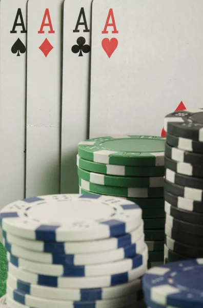 Layout Del Modello Banner Poker Casinò Online Tavolo Verde — Foto Stock