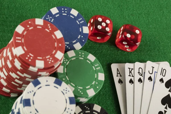 Diseño Plantilla Banner Póquer Para Casino Línea Mesa Verde —  Fotos de Stock