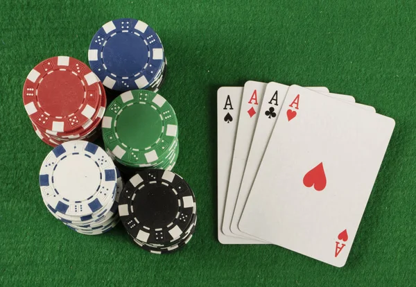 Layout Del Modello Banner Poker Casinò Online Tavolo Verde — Foto Stock