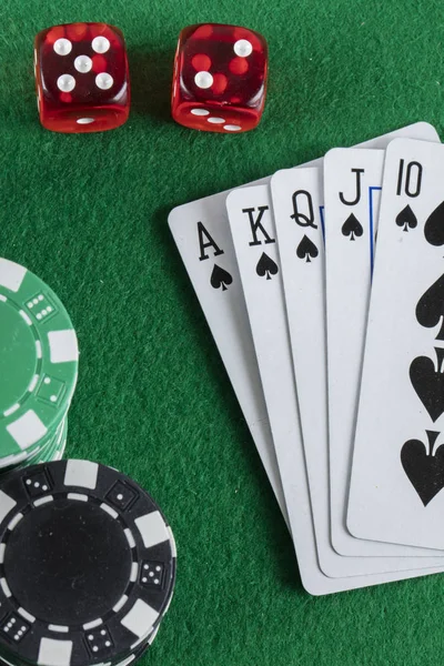 Poker Banner Sjabloon Lay Out Voor Online Casino Groene Tafel — Stockfoto