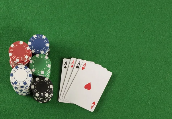 Poker Banner Sjabloon Lay Out Voor Online Casino Groene Tafel — Stockfoto