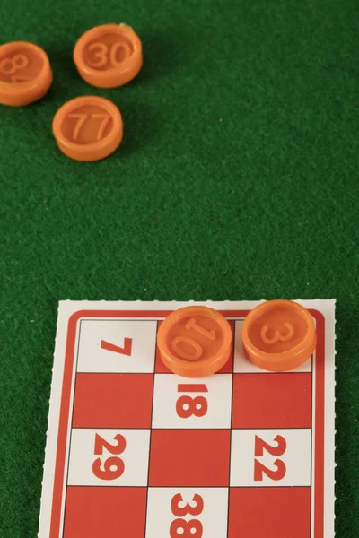 Loto Bingo Tombala Jeu Jeu Divertissement Sur Fond Vert — Photo