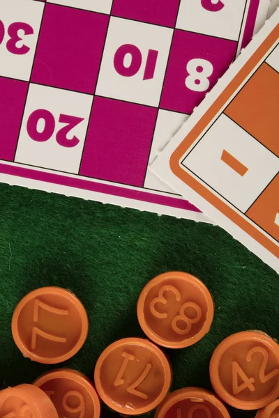 Loto Bingo Tombala Jeu Jeu Divertissement Sur Fond Vert — Photo