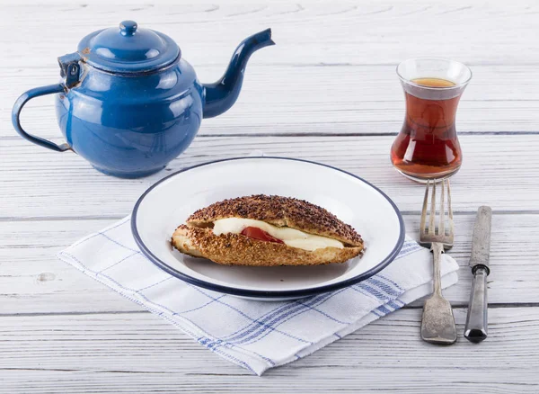 Desayuno Tradicional Turco Con Kumru Izmir —  Fotos de Stock