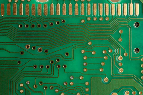 Empty Pcb Board Supermacro Closeup Board Components — Stock Photo, Image