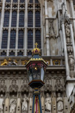 Westminster Abbey, London bir cephe önünde güzel lamba