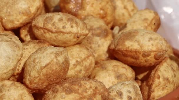 Panipuri Lub Gol Gappay Popularna Przekąska Pochodząca Subkontynentu Indyjskiego — Wideo stockowe