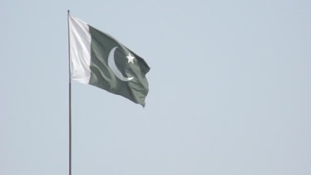 Bandera Paquistaní Ondeando Aire Rápido — Vídeo de stock