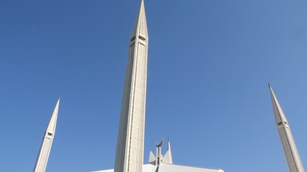 Faisal Meczet Islamabad Jest Jednym Największych Meczetów Świecie Stolicy Pakistanu — Wideo stockowe