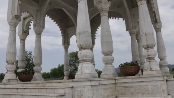 White Marble Monument Bij Fatima Jinnah Park Islamabad Pakistan Fatima — Stockvideo