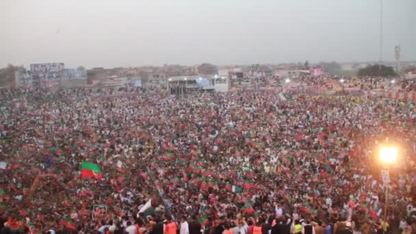 Sialkot Pakistan Mar Ogromne Poparcie Tłumu Dla Krykieta Został Politykiem — Wideo stockowe