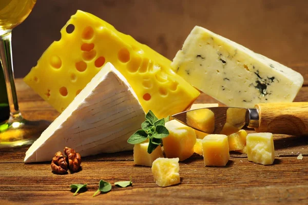 Käse im Sortiment aus nächster Nähe — Stockfoto