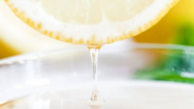 Tatlım sripping içinde limon dilimi kavanozdan görüntüsünü makro