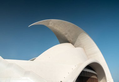 Kanarya adalarındaki modern opera binasının çatısına bakın.