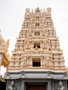 Image of beautiful stone carving on the roof of hindu temple