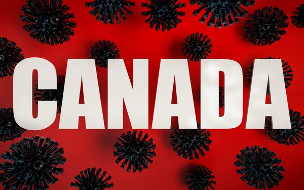 Третье предупреждение о пандемии коронавируса в Канаде. Вирус Короны вызвал эпидемию Ковид-19 в Канаде. Оставайтесь дома на карантине, чтобы предотвратить распространение коронавируса. Опасность для здоровья и мирового кризиса — стоковое фото