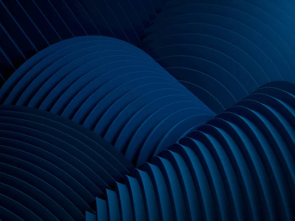 Abstrato Curvo Listrado Fundo Azul Escuro Curvas Azuis Formando Colinas — Fotografia de Stock