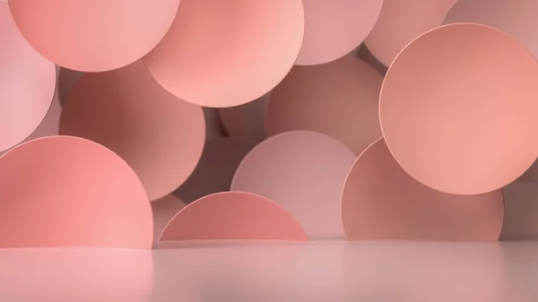 Абстрактний Пастельний Рожевий Фон Літаючими Колами Сферами Ідеальний Фон Оголеного — стокове фото