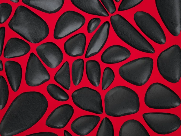 Fondo Abstracto Formas Negras Sobre Fondo Rojo Estampado Leopardo Animal —  Fotos de Stock