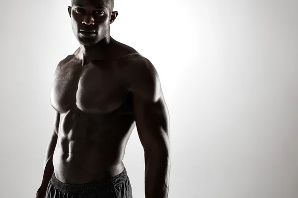 Afro american man with muscular physique — Stock Photo, Image