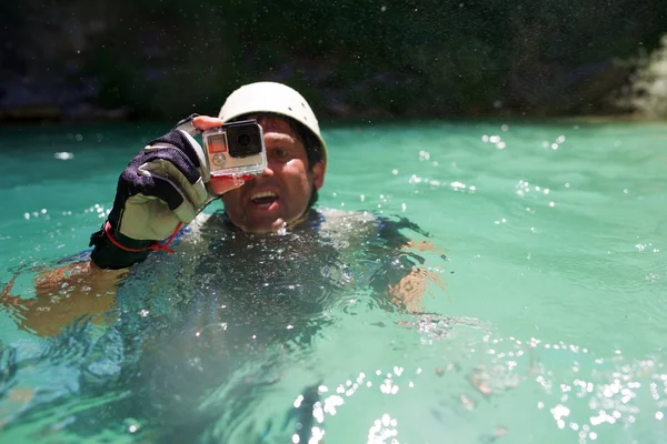 Canyoning w Hiszpanii — Zdjęcie stockowe