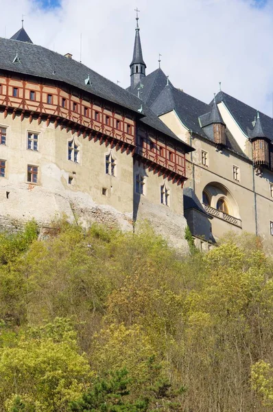 Karlstejn vista do castelo — Fotografia de Stock