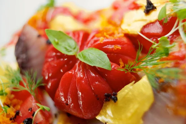 Detail Tomatensalat — Stockfoto