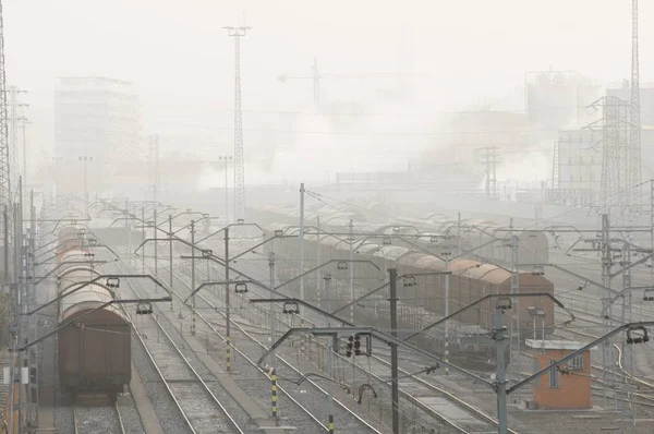 Railway station weergeven — Stockfoto