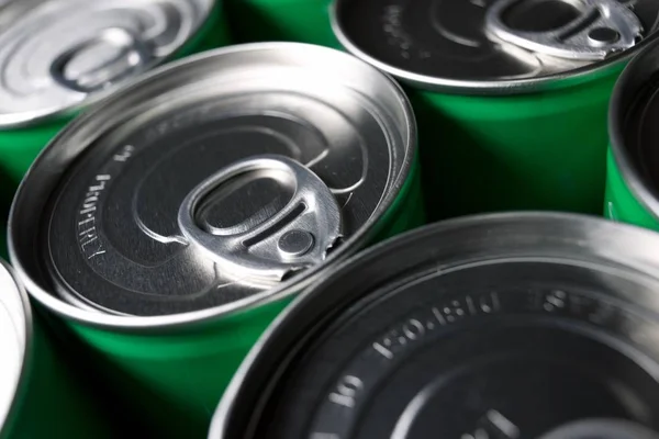 Cans close up — Stock Photo, Image