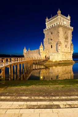 Belem Kulesi üzerinde tagus Nehri, lisbon, Portekiz.