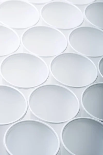 stock image Large group of disposable plastic cups.