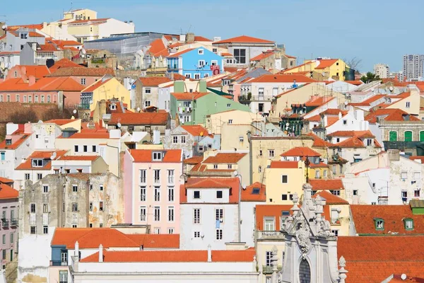 Flygfoto Över Gamla Stan Lissabon Portugal — Stockfoto