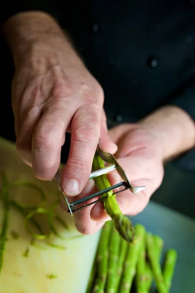 Preparação Legumes Restaurante — Fotografia de Stock