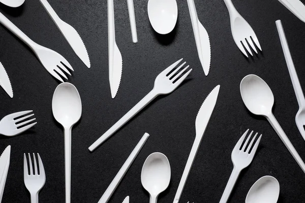 Disposable plastic cutlery — Stock Photo, Image