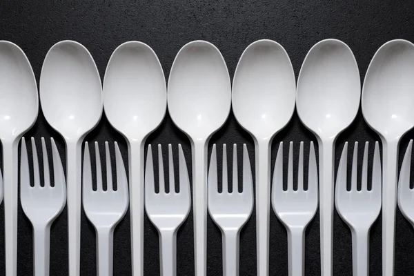 Disposable plastic cutlery — Stock Photo, Image