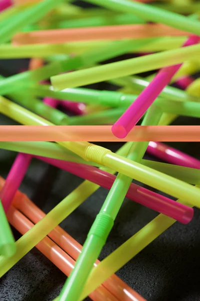 Drinking plastic straws — Stock Photo, Image