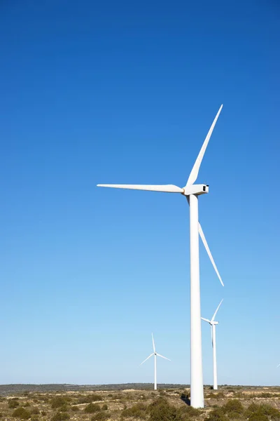 Molinos Viento Para Producción Energía Eléctrica Provincia Zaragoza Aragón España —  Fotos de Stock