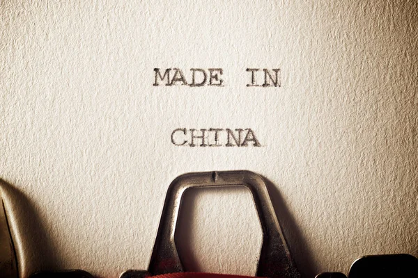 Frase Feita China Escrita Com Uma Máquina Escrever — Fotografia de Stock