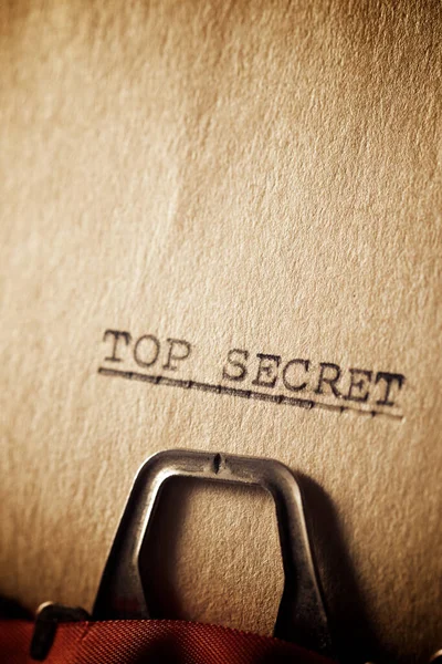 Frase Top Secret Scritta Con Una Macchina Scrivere — Foto Stock